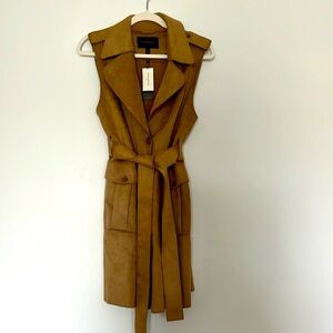 NWT S, camel faux suede Banana Republic Dress